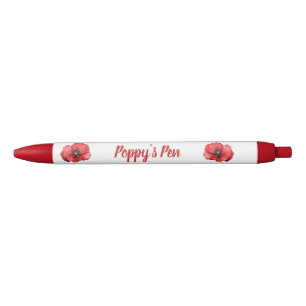 Red Poppy Floral Name Kugelschreiber