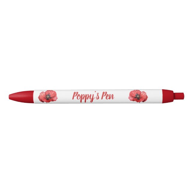 Red Poppy Floral Name Kugelschreiber (Vorderseite)