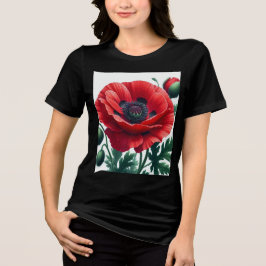 Red Poppy Floral Tri-Blend Shirt
