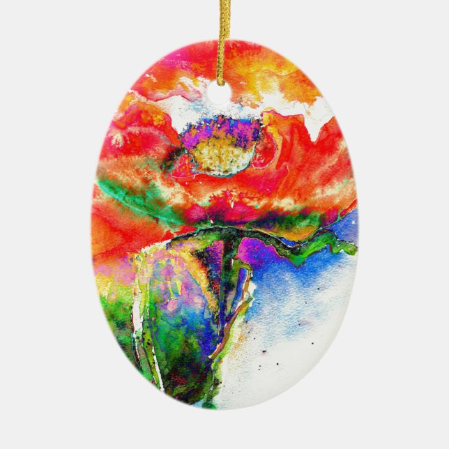 Red Poppy Keramikornament (Vorne)