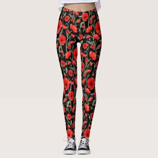 Red Poppy Leggings (Vorderseite)