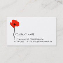 Red Poppy Logo. Modern Floral
