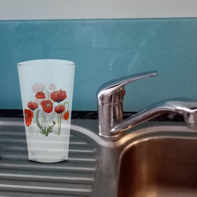 RED POPPY Parade Floral Glas (Von Creator hochgeladen)