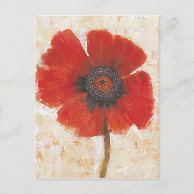 Red Poppy Portrait Postkarte (Vorderseite)