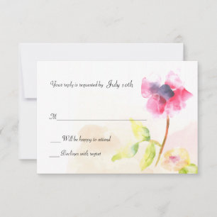 Red Poppy Reply Cards RSVP Karte