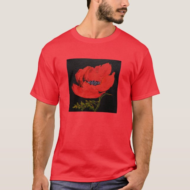 Red Poppy Unisex Basic T - Shirt (Vorderseite)