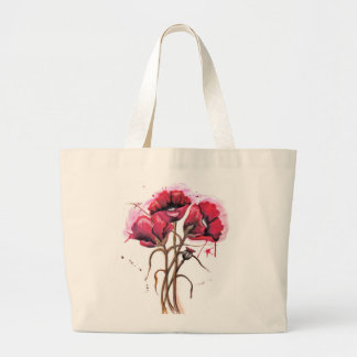 Red Poppy Watercolor Jumbo Stoffbeutel