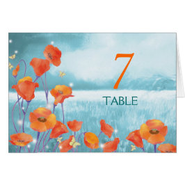 Red Poppy Wedding Zelt Tischnummern