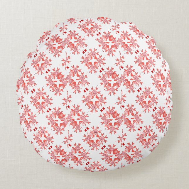 Red Pouf Pillow Rundes Kissen (Vorderseite)
