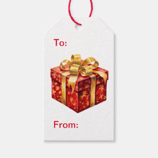 Red Present Geschenkanhänger