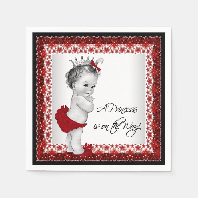 Red Princess Baby Dusche Serviette (Vorderseite)