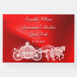 Red Princess Coach & Horses Quinceañera Gästebuch