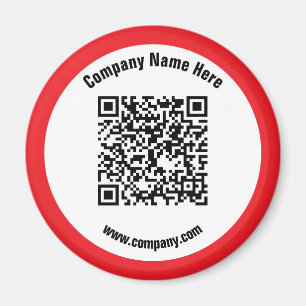 Red Promotional Business Name QR Code Magnet