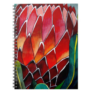 Red Protea Blume Original Aquarellkunst Notizblock