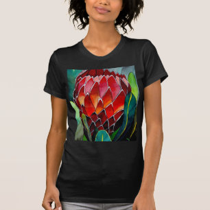 Red Protea Blume Original Aquarellkunst T-Shirt