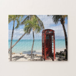 Red Public Telefone Booth auf Antigua