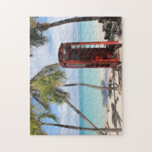 Red Public Telefone Booth auf Antigua
