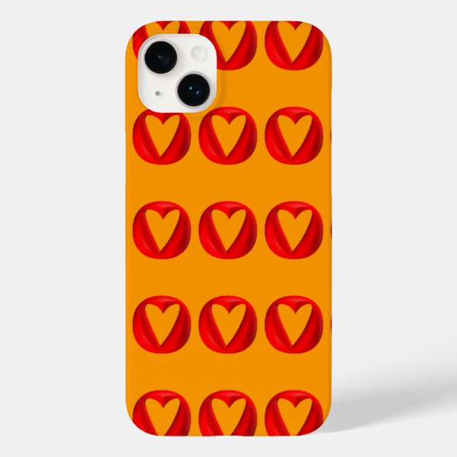 Red Puffy Heart Holes Case-Mate iPhone Hülle (Rückseite)