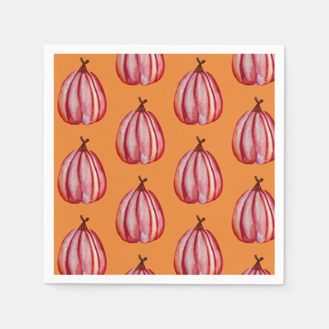Red Pumpkin Art Paper Napkins Serviette (Vorderseite)