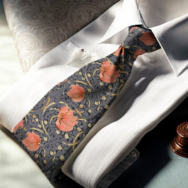 Red Puppies Pimpernel William Morris Dark Pattern Krawatte