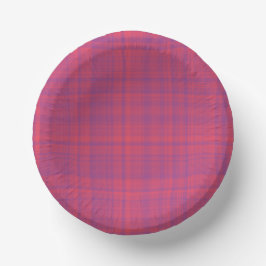 Red Purple Plaid Pattern Pappteller