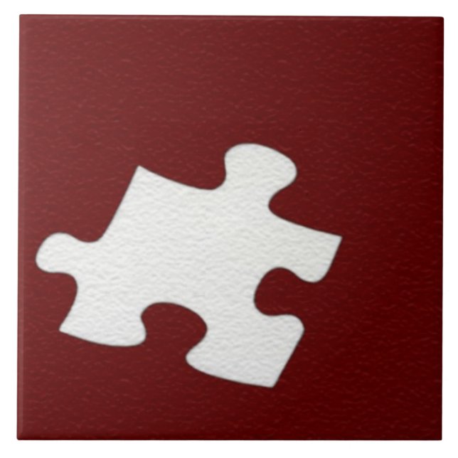 Red Puzzle Piece Tile Fliese (Vorderseite)