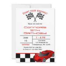 Red Race Car | Benutzerdefinierter Kindergeburtsta