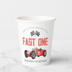 Red Race Car Fast 1 Party zum 1. Pappbecher