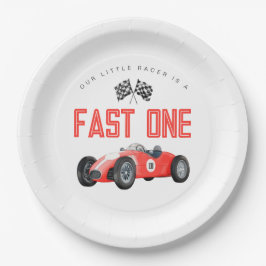 Red Race Car Fast 1 Party zum 1. Pappteller