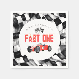 Red Race Car Fast 1 Party zum 1. Serviette
