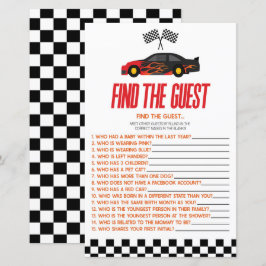 Red Race Car Finden Sie das Baby Duschspiel