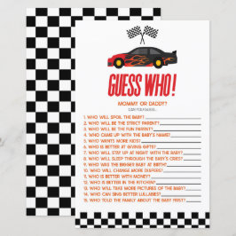 Red Race Car Guess Who Baby Showspiel