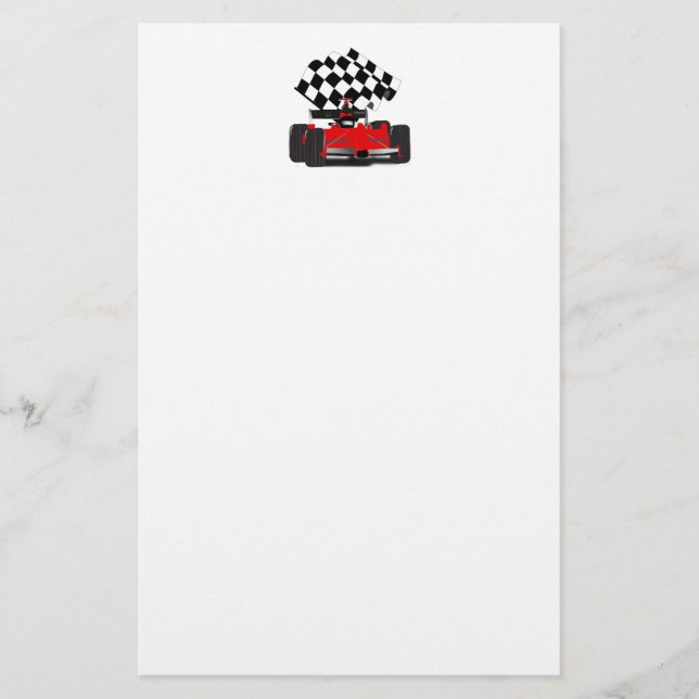 Red Race Car mit Checkbox Briefpapier (Vorderseite)