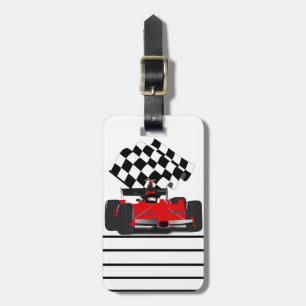 Red Race Car mit Checkbox Gepäckanhänger