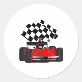 Red Race Car mit Checkbox Rechteckiger Aufkleber