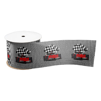 Red Race Car mit Checkbox Satinband