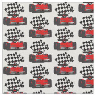 Red Race Car mit Checkbox Stoff