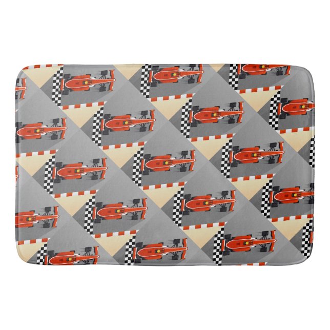 Red Race Car Motor Sports Badematte (Vorderseite)