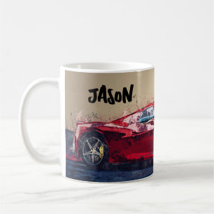 Red Race Car Personalisiert Coffee Tasse Geschenk
