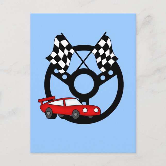 Red Race Car Tshirts und Geschenke Postkarte (Vorderseite)