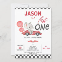Red Racing Car Balloons Elefant 1. Geburtstag