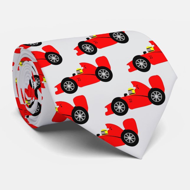 Red Racing Car Design Krawatte (Gerollt)