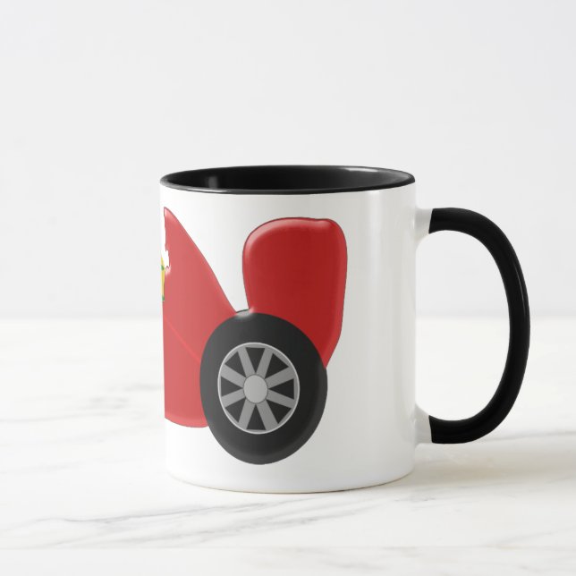 Red Racing Car nur Namen hinzufügen Tasse (Rechts)