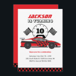 Red Racing Car Race Kids Boys Geburtstag Einladung<br><div class="desc">Niedliches Design für Kinder,  Jungen oder Mädchen,  die Autofahren,  Sportwagen,  Speed und Fahrspielzeugauto Liebe. Ideal für die Geburtstagsfeier zum Bauen. Sie können die Formulierung an andere Gelegenheiten anpassen.</div>