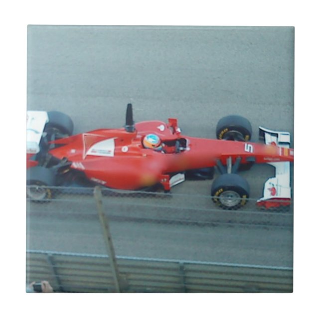 Red Racing Car Tile Fliese (Vorderseite)
