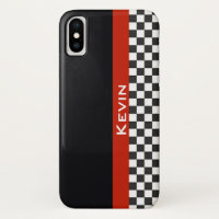 Red Racing Stripe Design iPhone X Fall