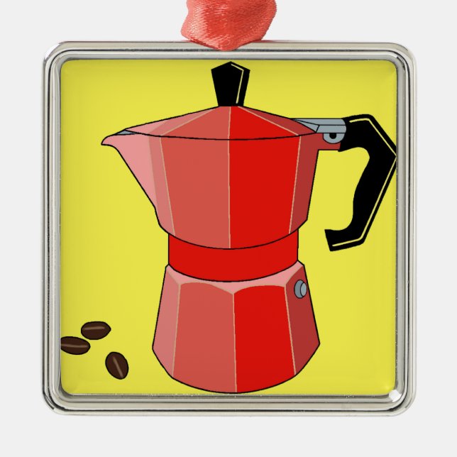 Red Rainbow Espresso Silbernes Ornament (Vorne)