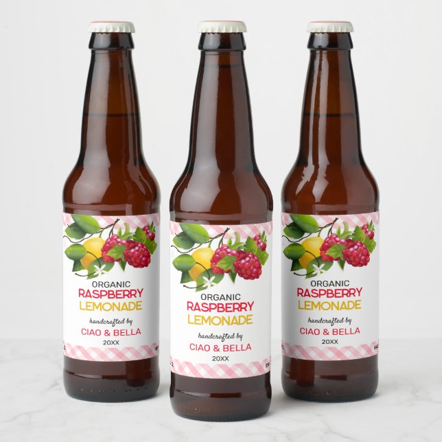 Red Raspberry Lemonade Bierflaschenetikett (Flaschen)