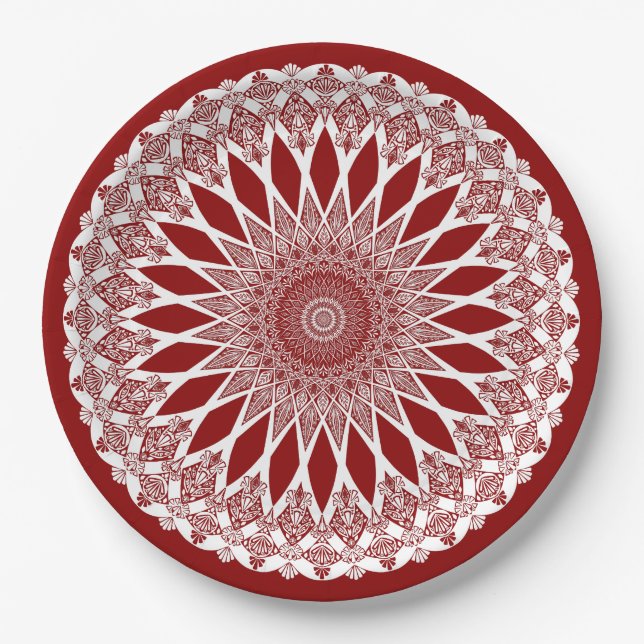 Red Raspberry Tristyns Mandala Pappteller (Vorderseite)