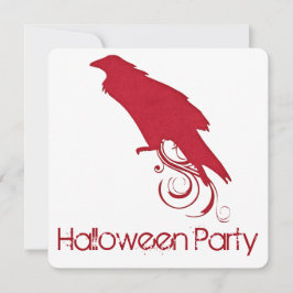 Red Raven Halloween Party Invitation 2